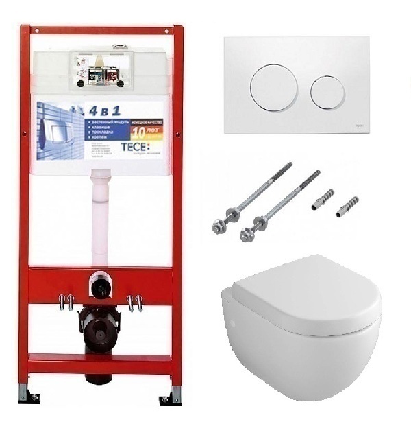 Инсталляция Tece с унитазом Villeroy&Boch Subway 6600 1001, сиденье микролифт, комплект