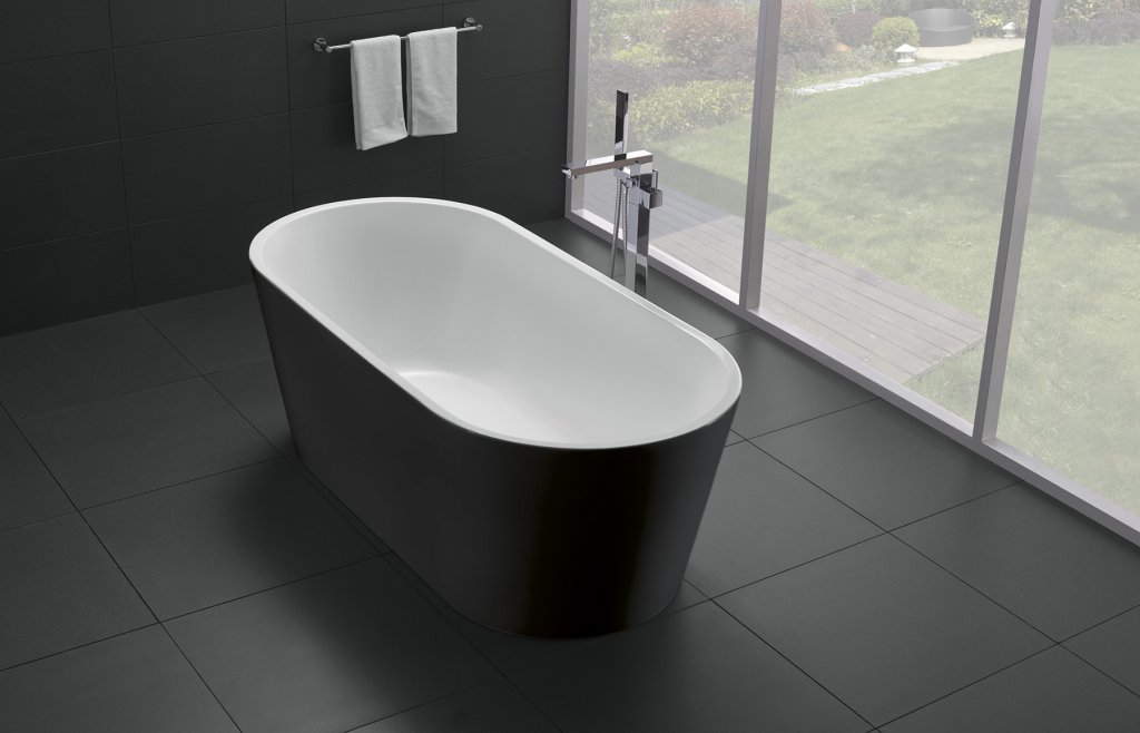 Акриловая ванна BELBAGNO BB71-1700-NERO, 1700x800x600
