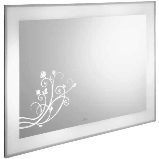 Зеркало с подсветкой Villeroy&Boch La Belle A337 A500, белый глянец с декором
