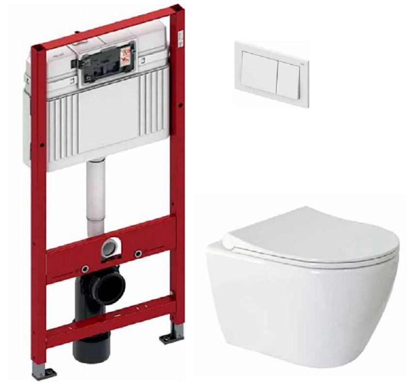 Инсталляция TECEbase с унитазом TECE Ula 9400000WC, сиденье микролифт, комплект