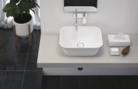 Накладная раковина из литьевого мрамора, CEZARES TITAN-SQUARE, цвет: Белый