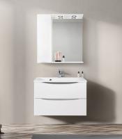 Зеркальный шкаф BELBAGNO MARINO-SPC-800/750-1A-BL-P подвесной с одной распашной дверцей с доводчиками, с подсветкой, левосторонний Bianco Lucido 