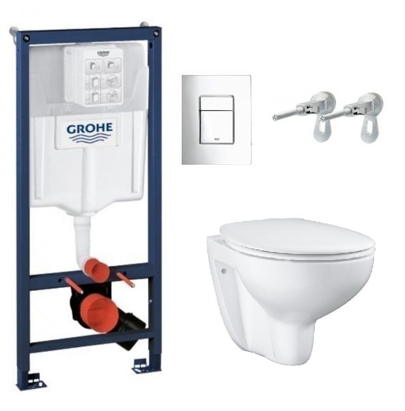 Инсталляция Grohe Solido Compact 39586000 с безободковым унитазом, сиденье микролифт, комплект