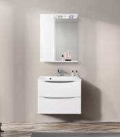 Зеркальный шкаф BELBAGNO MARINO-SPC-600/750-1A-BL-P подвесной с одной распашной дверцей с доводчиками, с подсветкой, левосторонний Bianco Lucido 