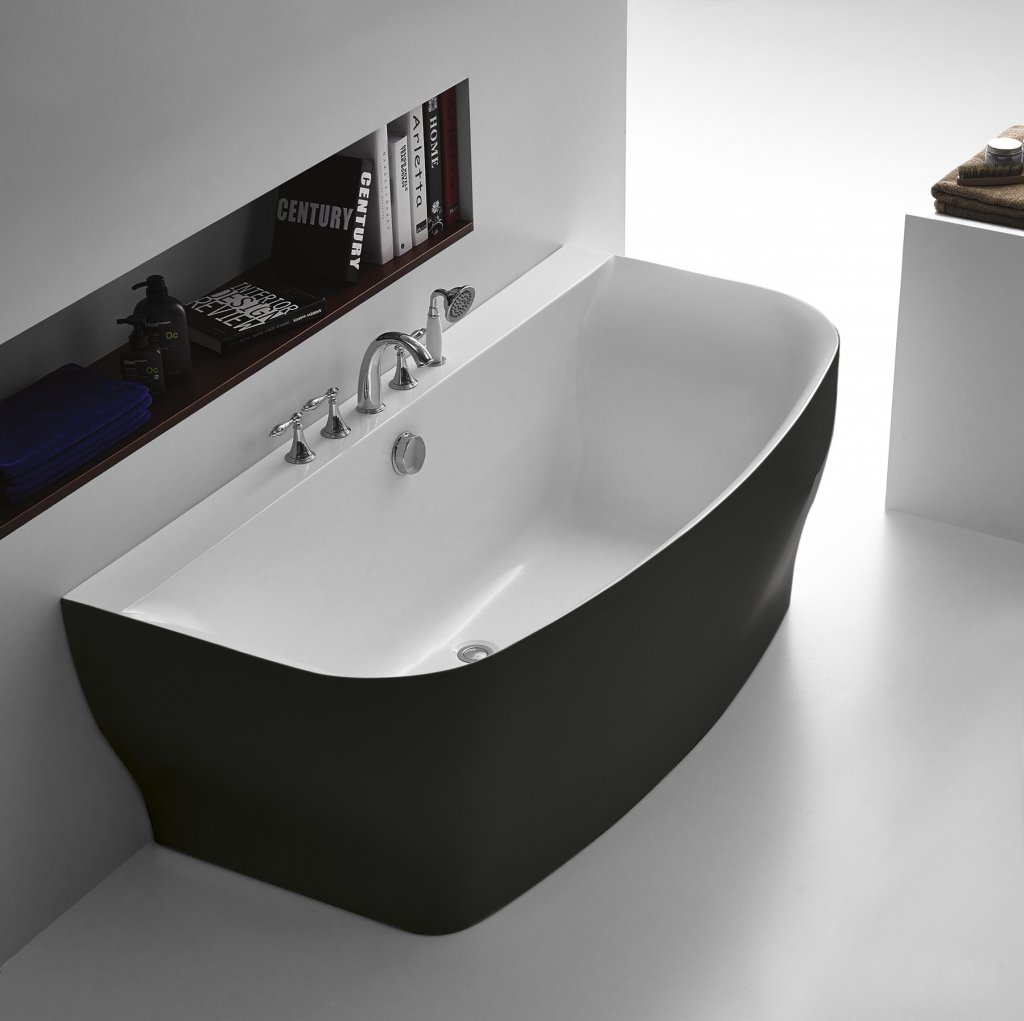 Ванна акриловая BelBagno BB74-NERO, 165x80 см