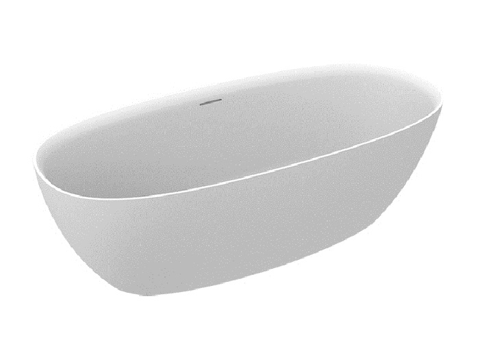 Ванна каменная Roca Ariana 165 х 75 см 248470000, литой мрамор Stonex, овальная, белая