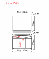 Джулия -120 Зеркало с полочкой 12 мм бордовое Л-Джу03120-1010