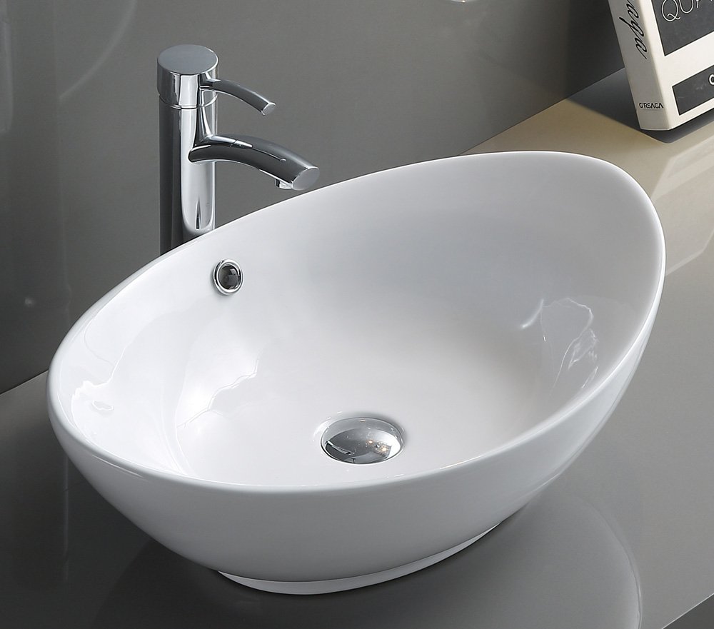 Раковина керамическая накладная, овальная BelBagno