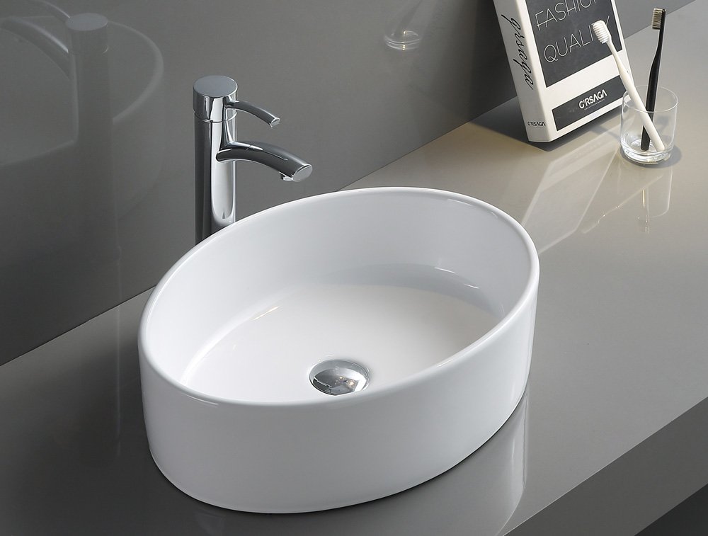 Раковина керамическая накладная, овальная BelBagno
