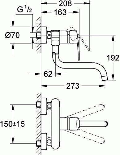 Смеситель Grohe Eurostyle Cosmopolitan 33982002 для кухни