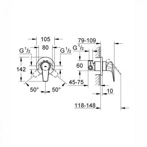 Гигиенический душ Grohe BauClassic 124902