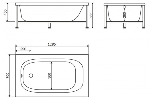 Ванна акриловая BelBagno BB101 140 x 70