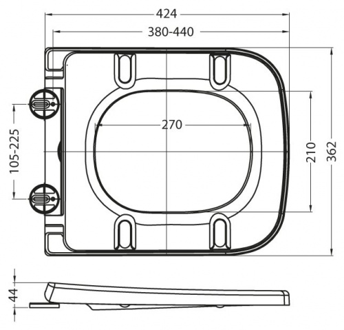 Унитаз приставной BelBagno Alpina BB10100CB