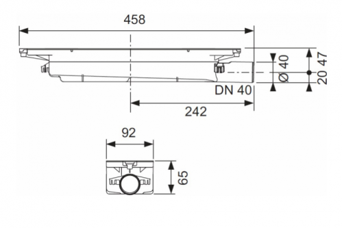 Сифон TECE Drainprofile 673001 низкий DN40, боковой слив