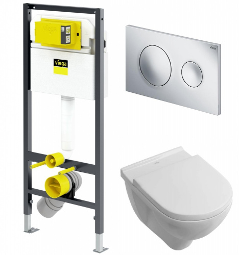 Инсталляция Viega с унитазом Villeroy&Boch O.novo 5660H101, сиденье микролифт, комплект