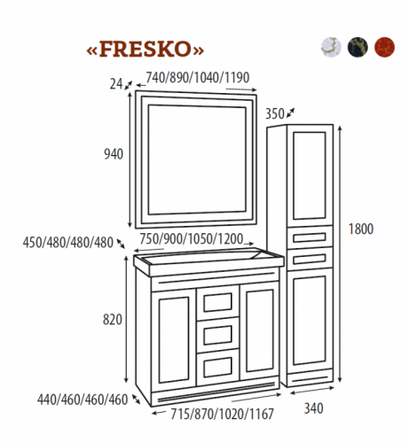 Fresko 120 краколет белый патина Л-Фре03120-0117