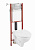 Инсталляция Wirquin Pro Lineo Sunrise H230 55975002 с подвесным унитазом Santek Бореаль, с плоской клавишей серии Design хромированной, с крышкой-сиде