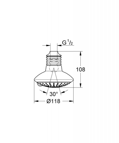Верхний душ Grohe Euphoria Champagne 27236000, Ø118 мм
