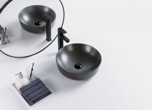 Раковина накладная, чёрная матовая, BelBagno BB1315, BB1315-H301