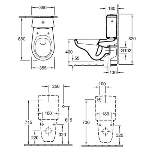 Унитаз Villeroy&Boch O.novo 6623 1001