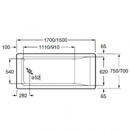 Акриловая ванна Roca Easy 150x70 ZRU9302904 прямоугольная, белая