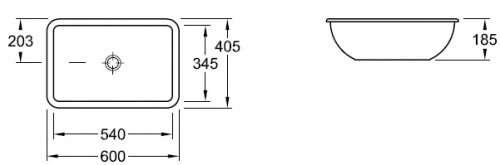 Раковина Villeroy&Boch Loop&Friends 6163 00R2, врезная снизу, 540*345 мм