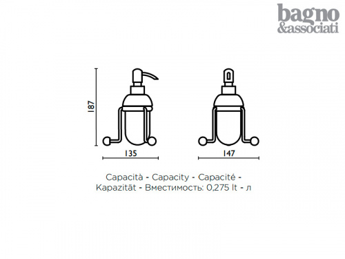 Дозатор для жидкого мыла Bagno & Associati Regency RE72751