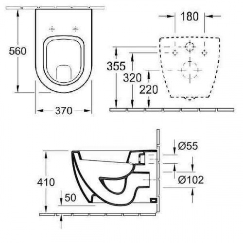 Унитаз Villeroy&Boch Subway 2.0 6603 10 подвесной с полкой