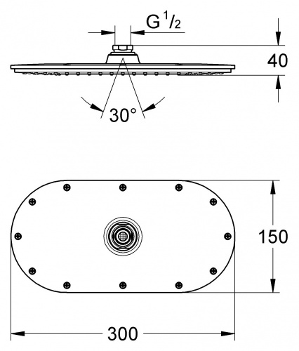 Верхний душ Grohe Rainshower oval 27471000