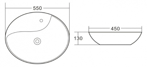 Раковина BelBagno BB1370 накладная 55x45x13 см