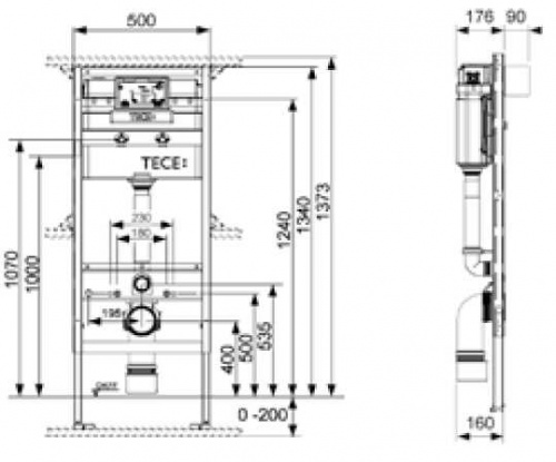 Инсталляция TECE TECEprofil 9300066 для унитаза