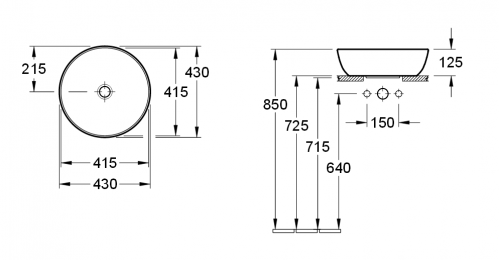 Раковина Villeroy&Boch Artis 4179 43R1 d43 см