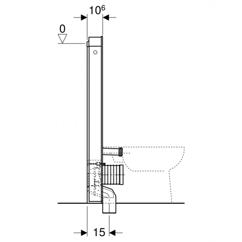 Сантехнический модуль Geberit Monolith для напольного унитаза, 114 см