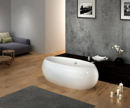  Отдельностоящая, овальная акриловая ванна BelBagno, цвет: белый