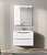 Зеркальный шкаф BELBAGNO MARINO-SPC-800/750-1A-BL-P подвесной с одной распашной дверцей с доводчиками, с подсветкой, правосторонний Bianco Lucido 