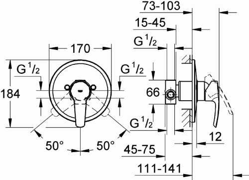 Смеситель Grohe Eurostyle 33635001 для душа