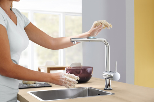 Смеситель Grohe Minta 31360DC0 кухонный для мойки, суперсталь