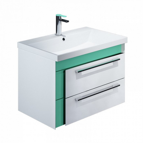 Тумба с раковиной IDDIS Color Plus 70 подвесная белая/мятная (COL70M0i95K)