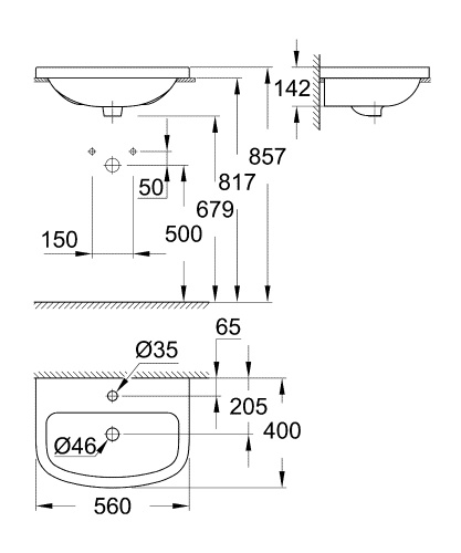 Раковина Grohe Bau Ceramic 39422000
