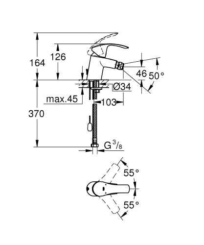 Биде EUROSMART NEW с цепочкой GROHE 32927002
