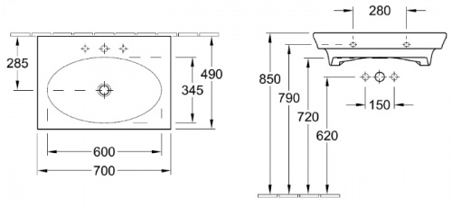 Раковина накладная Villeroy&Boch La Belle 6126 71R1