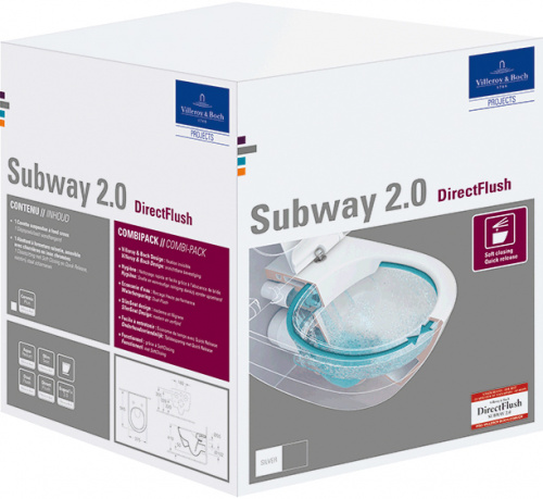 Унитаз подвесной Villeroy&Boch Subway 2.0 5614R201 alpin, крышка с микролифтом