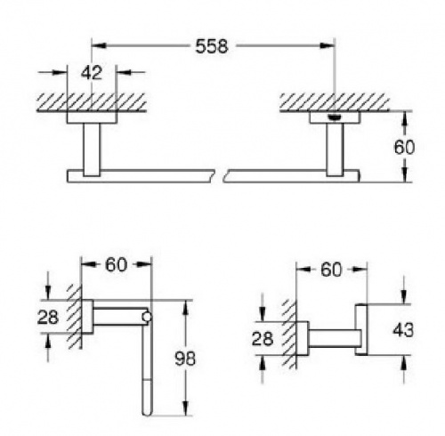 Комплект аксессуаров Grohe Essentials Cube 40777001