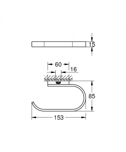 Держатель туалетной бумаги Grohe Selection 41068A00, черный графит глянец