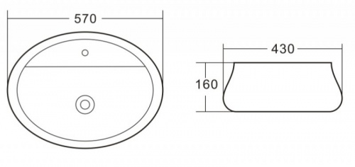 Раковина BelBagno BB1399 накладная 57x43x16 см