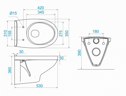 Инсталляция Wirquin Pro Lineo Sunrise H230 55975002 с подвесным унитазом Santek Бореаль, с плоской клавишей серии Design хромированной, с крышкой-сиде