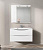 Зеркальный шкаф BELBAGNO MARINO-SPC-900/750-1A-BL-P подвесной с одной распашной дверцей с доводчиками, с подсветкой, правосторонний Bianco Lucido 