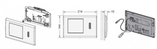 Кнопка смыва TECE Planus Urinal 9 240 351, хром глянцевый