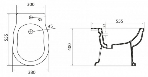 Биде напольное BelBagno BOHEME, BB115B