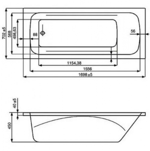 Ванна акриловая Roca Line 170x70 ZRU9302924, белая